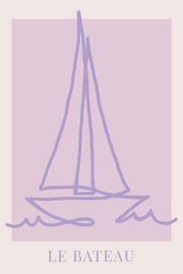 Ilustrácia Le Bateau Purple, Rose Caroline Grantz, (30 x 40 cm)