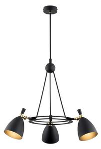 Argon 6149 - Luster na tyči CHARLOTTE 3xE27/15W/230V čierna/zlatá