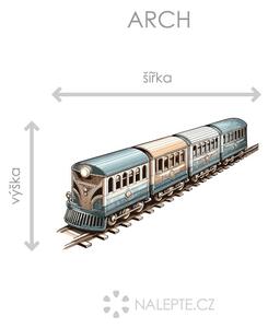 Nalepte.cz Malý vláčik textilní prelepiteľná nálepka na stenu arch 47 x 31 cm