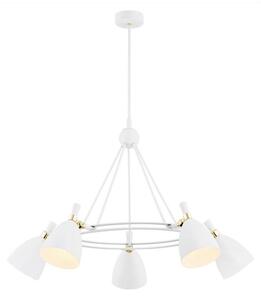 Argon 2117 - Luster na tyči CHARLOTTE 5xE27/15W/230V biela/zlatá