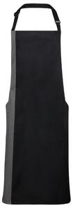 Premier Workwear Dvojfarebná kuchárska zástera s náprsenkou - Čierna / tyrkysová