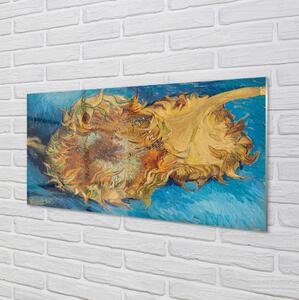Sklenený obklad do kuchyne Umenie kvety slnečnica 100x50 cm