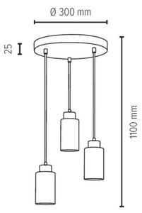Spot-Light 1721304 - Luster na lanku BOSCO 3xE27/60W/230V