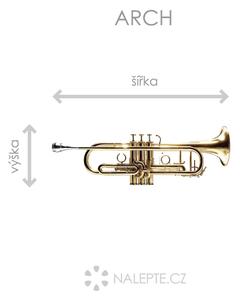 Nalepte.cz Trumpeta textilní prelepiteľná nálepka na stenu arch 45 x 15 cm
