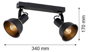 Argon 7037 - Bodové svietidlo TWIST 2xE14/7W/230V čierna/zlatá