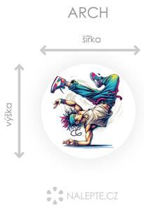 Nalepte.cz Breakdancer textilní prelepiteľná nálepka na stenu arch 20 x 20 cm