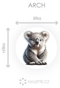 Nalepte.cz Koala textilní prelepiteľná nálepka na stenu arch 20 x 20 cm