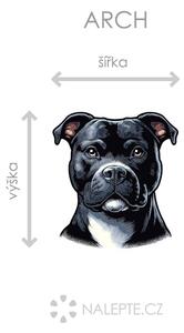 Nalepte.cz Čierny Pitbul textilní prelepiteľná nálepka na stenu arch 18 x 20 cm