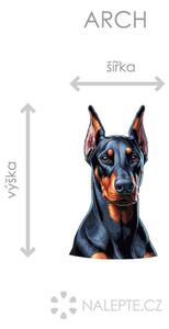 Nalepte.cz Doberman textilní prelepiteľná nálepka na stenu arch 11 x 20 cm