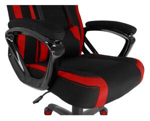 Herná stolička A-RACER Q11 –⁠ látka, čierna/červená