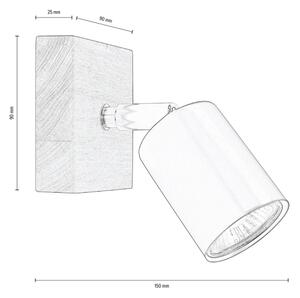 Spot-Light DO2910151 - Nástenné bodové svietidlo MANARA 1xGU10/5W/230V borovica