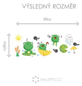 Nalepte.cz Spievajúci žabiaci textilní prelepiteľné nálepky na stenu arch 48 x 30 cm