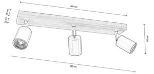 Spot-Light DO2910356 - Stropné bodové svietidlo MANARA 3xGU10/5W/230V borovica
