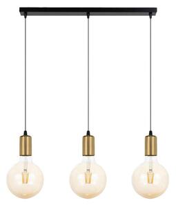 Luster na lanku MIROS 3xE27/60W/230V čierna/zlatá