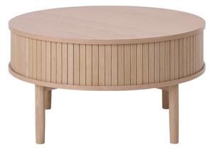 Okrúhly konferenčný stolík v dekore duba v svetlo prírodnej farbe ø 85 cm Meta – Unique Furniture