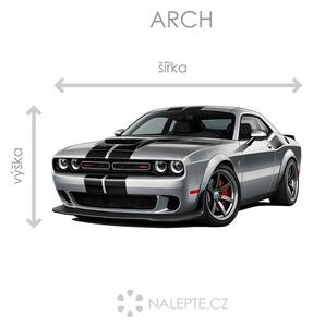 Nalepte.cz Dodge Challenger textilní prelepiteľná nálepka na stenu arch 45 x 22 cm
