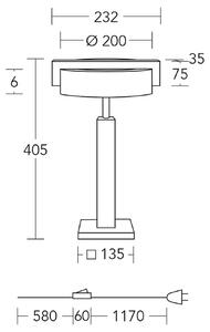 HerzBlut LED stolová lampa Talon, drevo, stmievateľná