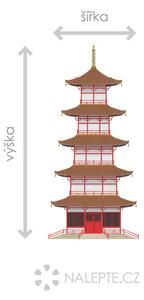 Nalepte.cz Pagoda textilní prelepiteľná nálepka na stenu 22 x 47 cm