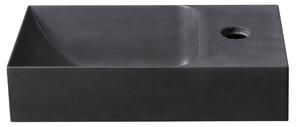 Sapho, PICCOLINO betónové umývadlo 30,8x17cm, batéria vpravo, antracit, PK30516