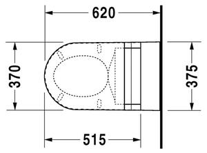 Duravit Starck 2 - Závesné WC, 4.5 l, 375 x 620 mm, biele 2533090000