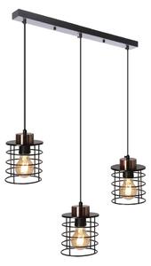 Luster na lanku GLOB 3xE27/40W/230V čierna
