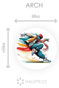 Nalepte.cz Street dance textilní prelepiteľná nálepka na stenu arch 20 x 20 cm