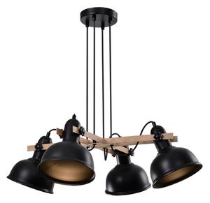 Luster na lanku RENO 4xE27/40W/230V čierna/hnedá