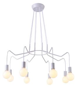 Luster na lanku BASSO 8xE27/40W/230V biela
