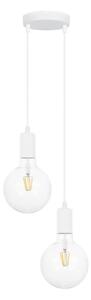 Luster na lanku MIROS 2xE27/60W/230V guľatý biela