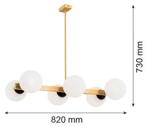Argon 2549 - Luster na tyči FREEMONT 6xE27/15W/230V zlatá/biela/čierna