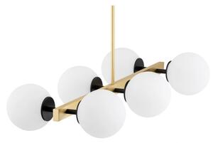 Argon 2549 - Luster na tyči FREEMONT 6xE27/15W/230V zlatá/biela/čierna