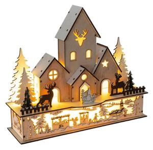 Retlux - LED Vianočná dekorácia LED/2xAA dedina drevo