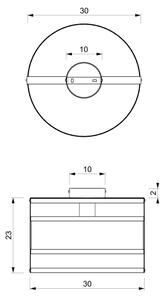 Prisadený luster RIM 1xE27/60W/230V čierna/zlatá