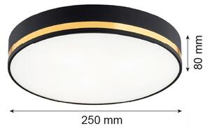 Argon 7040 - Stropné svietidlo AMORE 2xE27/15W/230V pr. 25 cm čierna/zlatá