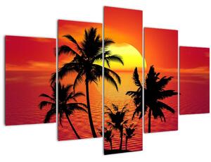 Obraz siluety ostrova s palmami (150x105 cm)