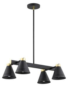 Argon 1774 - Luster na tyči AVALONE 4xE27/15W/230V čierna/zlatá