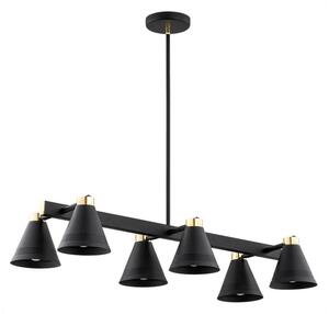 Argon 2552 - Luster na tyči AVALONE 6xE27/15W/230V čierna/zlatá