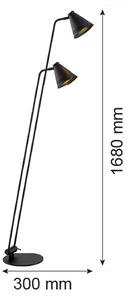 Argon 7077 - Stojacia lampa AVALONE 2xE27/15W/230V čierna