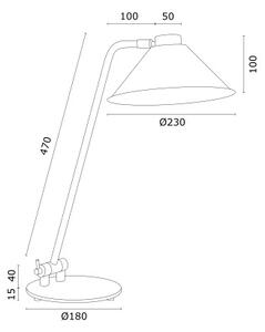 Argon 4996 - Stolná lampa GABIAN 1xE27/15W/230V biela