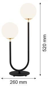 Argon 7072 - Stolná lampa FERRONE 2xE14/7W/230V čierna/biela/zlatá