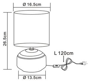 Globo 21624 - Stolná lampa IGA 1xE14/40W/230V šedá/keramika