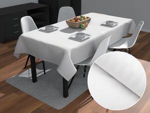 Biante Damaškový obdĺžnikový obrus Atlas Grádl DM-015 Biely - pásiky 8 mm 80x120 cm