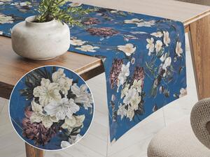 Biante Teflónový behúň na stôl TF-061 Kvety na modrom 45x160 cm