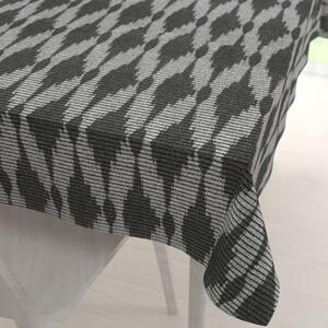Biante Dekoračný obdĺžnikový obrus Leona LN-048 Tmavo sivé obrazce a pásiky 120x200 cm