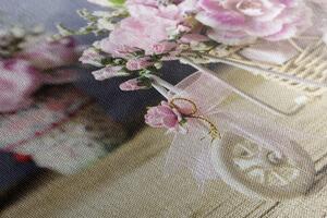 Obraz romantický ružový karafiát vo vintage nádychu