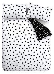 Čierno-biele 3-dielne obliečky na dvojlôžko 200x200 cm Polka Dot – Catherine Lansfield