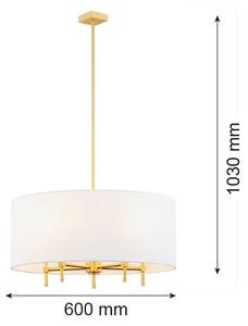 Argon 2132 - Luster na tyči ABBANO 5xE14/7W/230V mosadz/biela