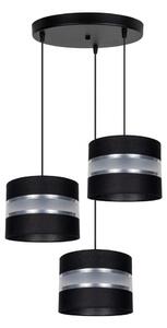 Luster na lanku CORAL 3xE27/60W/230V čierna/chróm pr. 45 cm