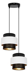 Luster na lanku NESS 2xE27/60W/230V pr. 30 cm čierna/biela