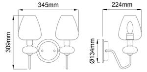 Elstead - Nástenné svietidlo ARMAND 2xE14/40W/230V čierna/mosadz